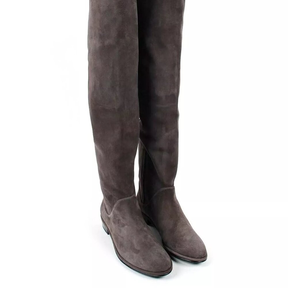 Stuart Weitzman Rockerchic Boot in Londra Suede Color Smoke Size 9 NWT